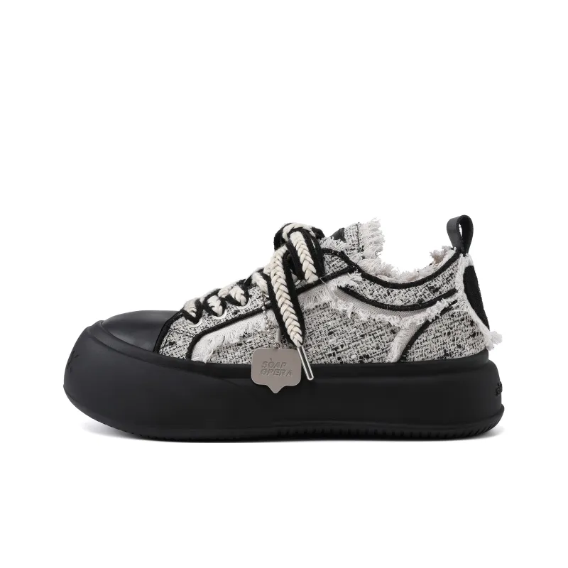 SOAP OPERA Anti Slip And Wear Resistant Height Increasing Low Top Canvas Skateboard Shoes 5cm Unisex Box-1
