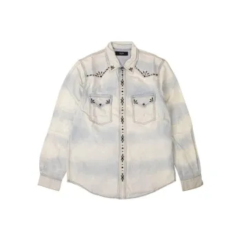 AMIRI Bleached Studded Denim Shirt