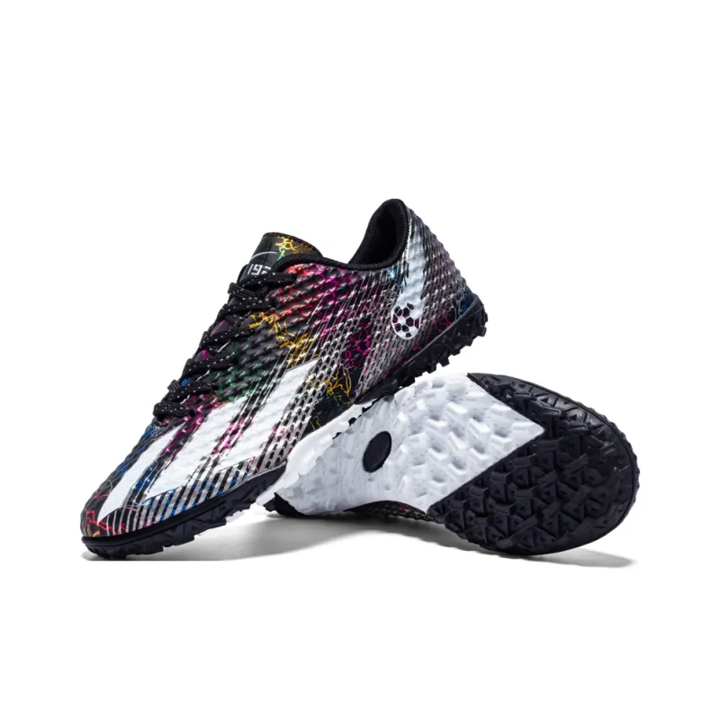 DOUBLE STAR 88 Breathable Lightweight Soccer Shoes Men's Black Silver-45