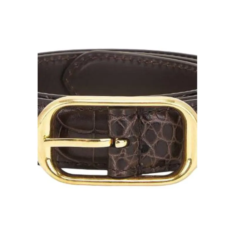 NILI LOTAN Hardware Accessories Leather Belts Women's Brown Width 3CM-1