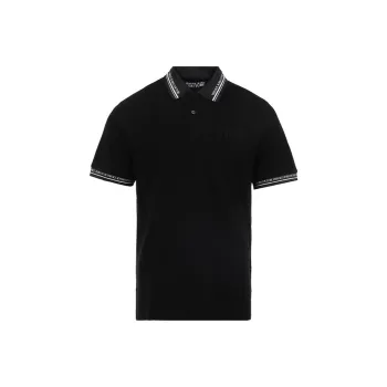 VERSACE JEANS COUTURE Logo Embroidered Short Sleeved Polo Shirt