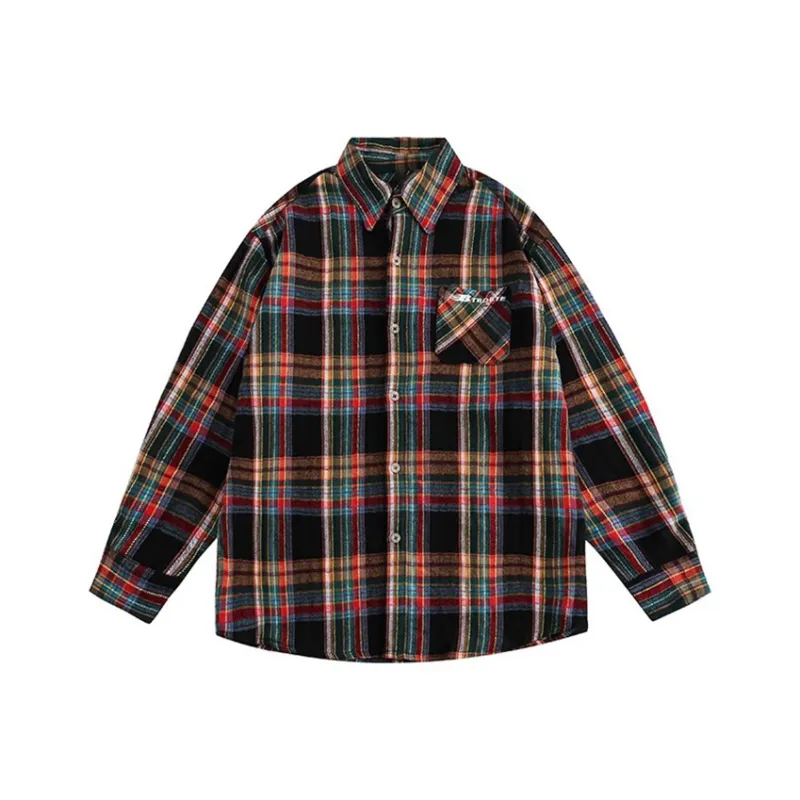 MAURRGOOU Shirt Unisex 1Black Red Color Blocking-0