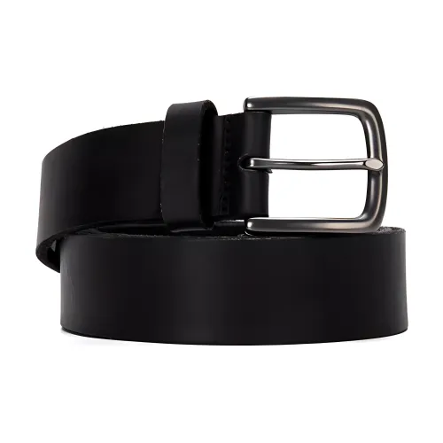 Timberland Cow Leather Belts Men's Black Width 3.8cm