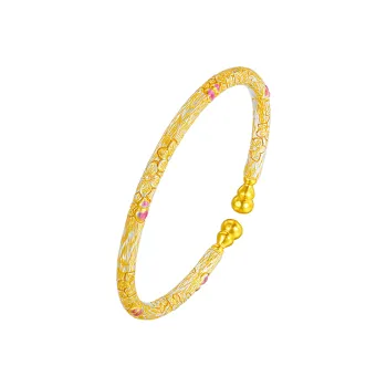 Heart Grass 999 Fine Silver Bangles Women's