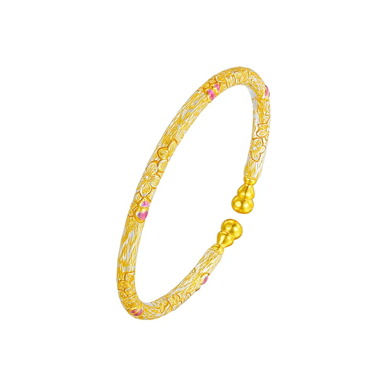 Heart Grass 999 Fine Silver Bangles Women's-0