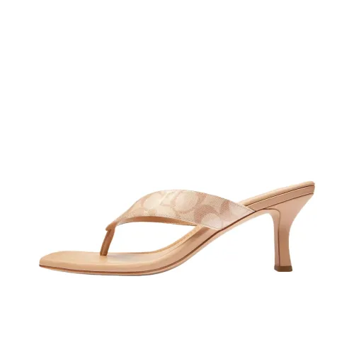 COACH Flip Flops 6.3cm Women's Beige