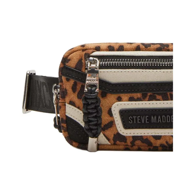 STEVE MADDEN Synthetic Material One Shoulder Crossbody Fanny Pack Women's Leopard-4