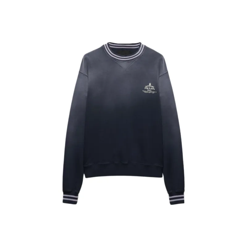 PRADA Logo embroidered Cotton Sweatshirt-0