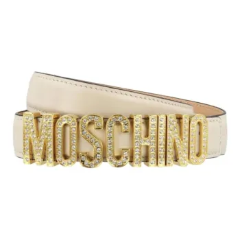 MOSCHINO Crystal Embellished Logo Lettering Belt