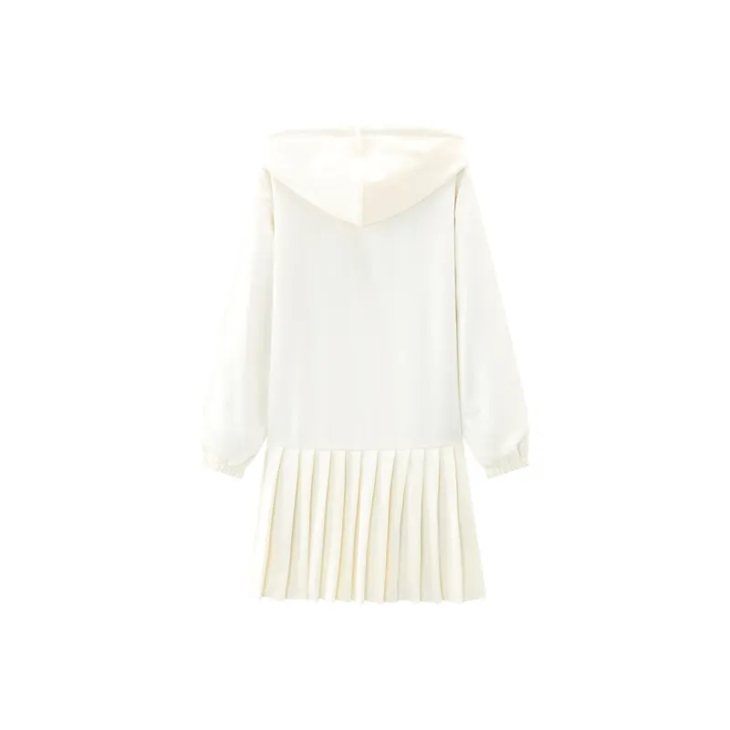 KUHNMARVIN Puff Sleeve Hoodie Skirt Women's Apricot-1