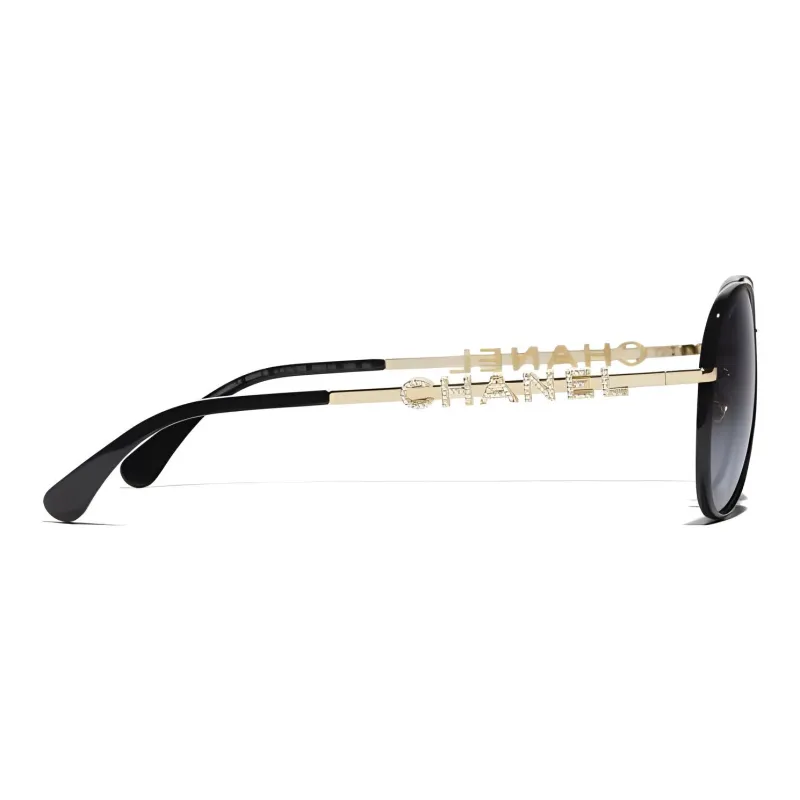 CHANEL Aviator Sunglasses Unisex Black-3