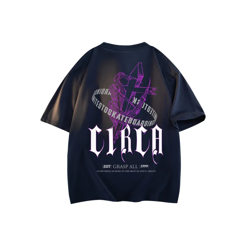 C1RCA American Gothic Letter Cross Fun Combination Logo Print T-Shirt Unisex-9