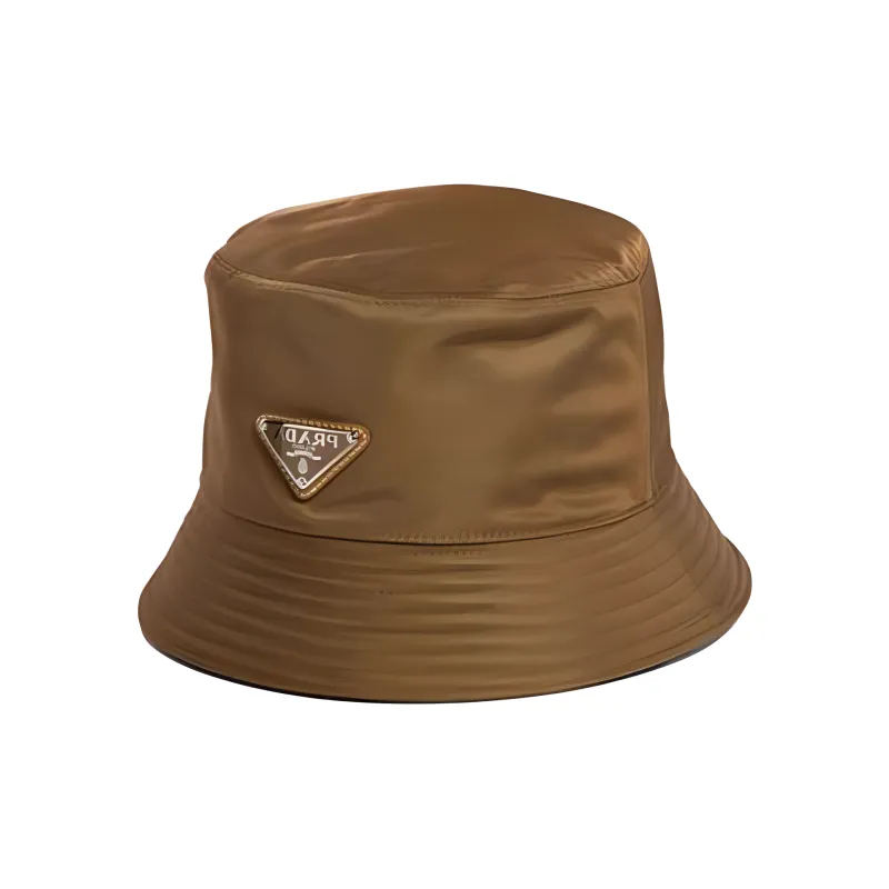 PRADA Re Nylon Triangle Logo Bucket Hat-0