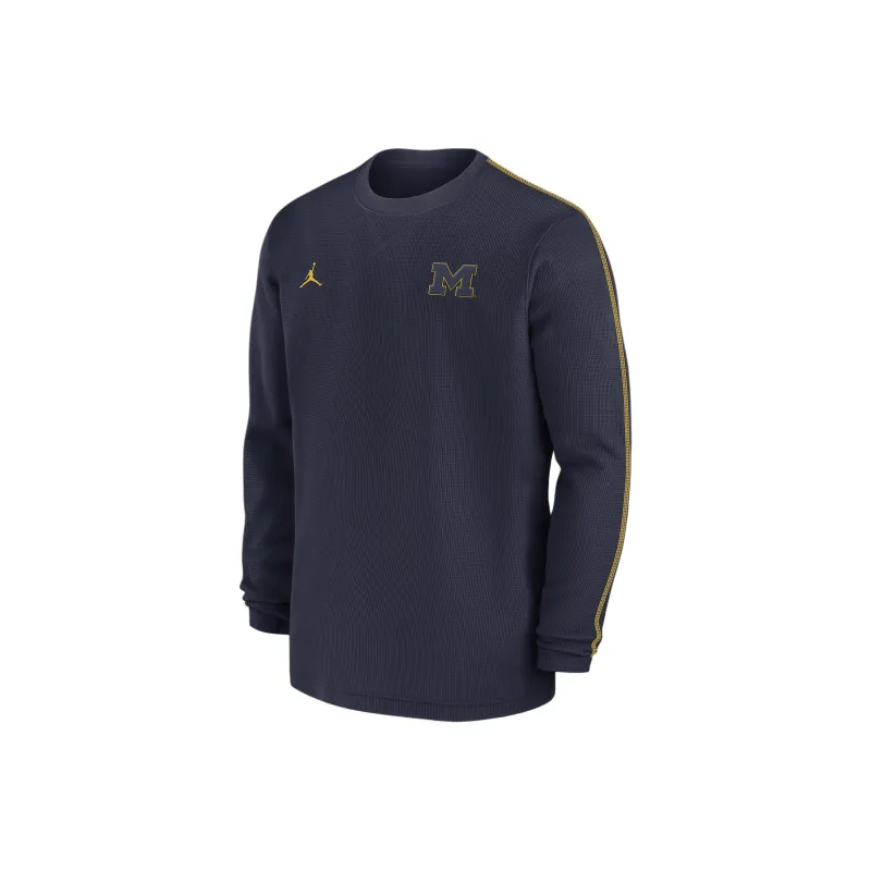 Jordan Michigan Wolverines Sideline Coach Men's Jordan College Long Sleeve Top-0