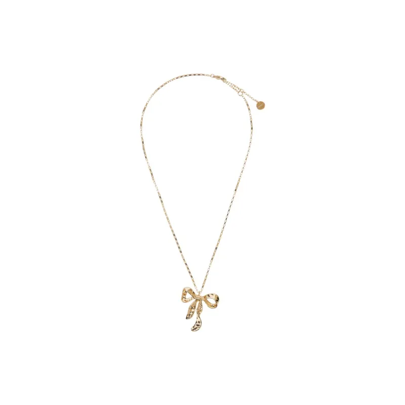 Self portrait Mottled Bow Pendant Necklace-1