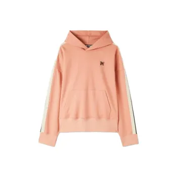 PALM ANGELS Monogram Embroidered Drop Shoulder Track Hoodie
