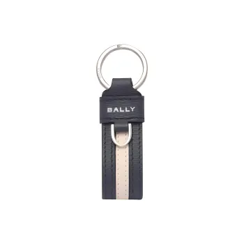 BALLY Logo print Leather Keyring