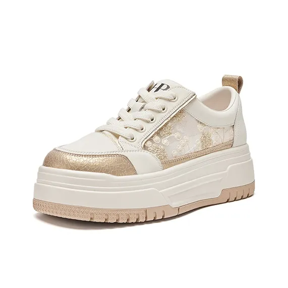 HR Skateboard Shoes Women's Beige Gold-1