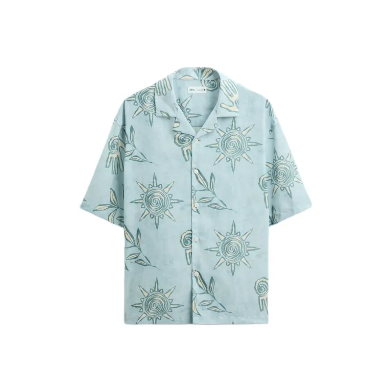 ZARA Shirts Men Sky Blue-0
