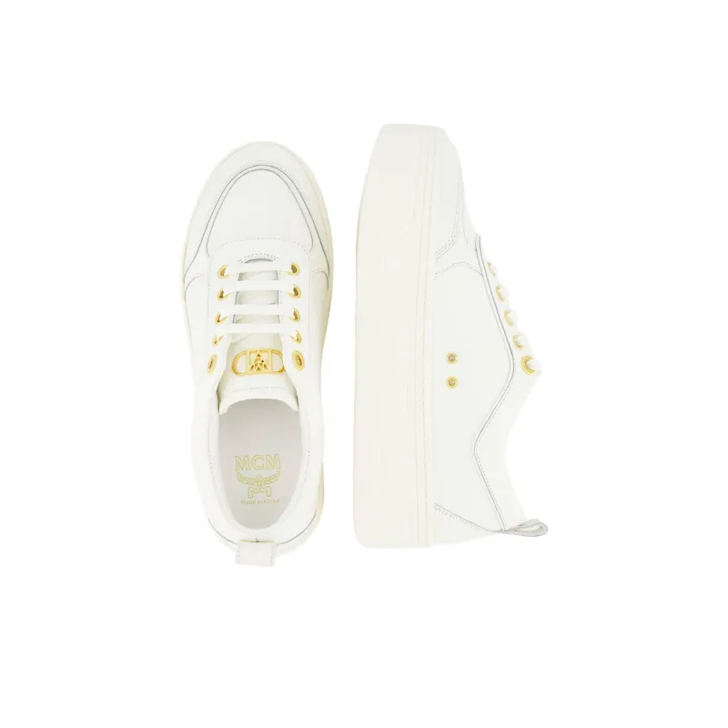 MCM Low Top Stylish Skateboarding Shoes Women's White-3