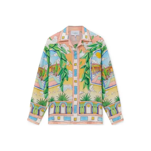 CASABLANCA Cuban Collar Long Sleeve Shirt