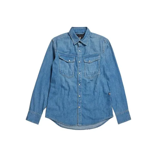 G STAR RAW Shirts Men Faded Cricket Blue