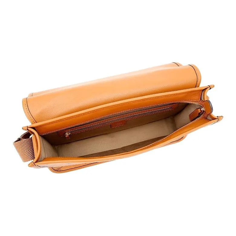 MCM Klassik Visetos Leather Messenger Bag Shoulder Bag Crossbody Bag Medium Size Men's Brown Cognac-1