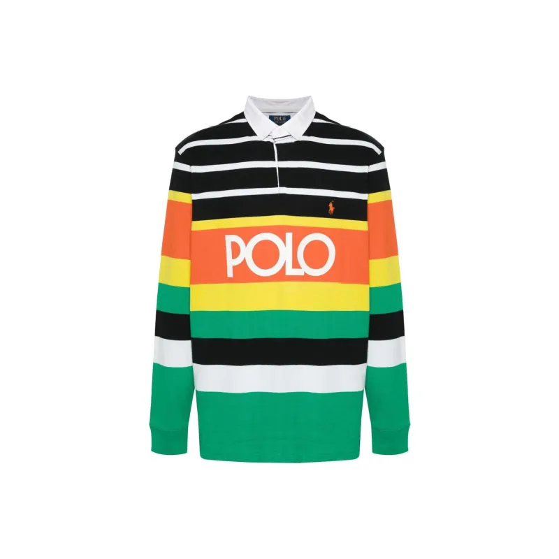 Polo Ralph Lauren Logo Printed Striped Polo Shirt-0