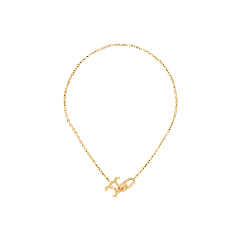 CELINE Triomphe Lock Necklace In Brass With Gold Finish-1