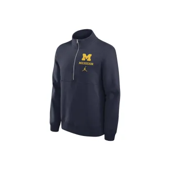 JORDAN Michigan Wolverines Primetime Club Men's JORDAN College 1/2 Zip Crew
