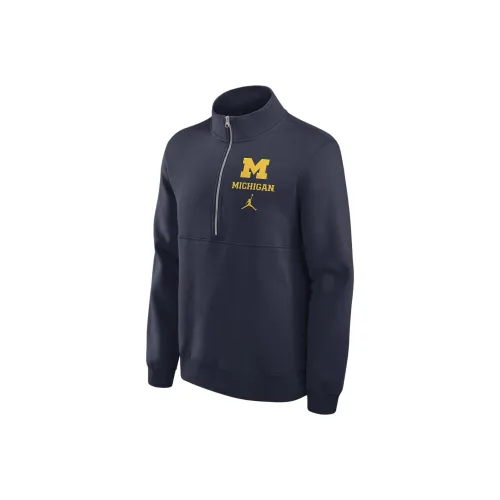 JORDAN Michigan Wolverines Primetime Club Men's JORDAN College 1/2 Zip Crew