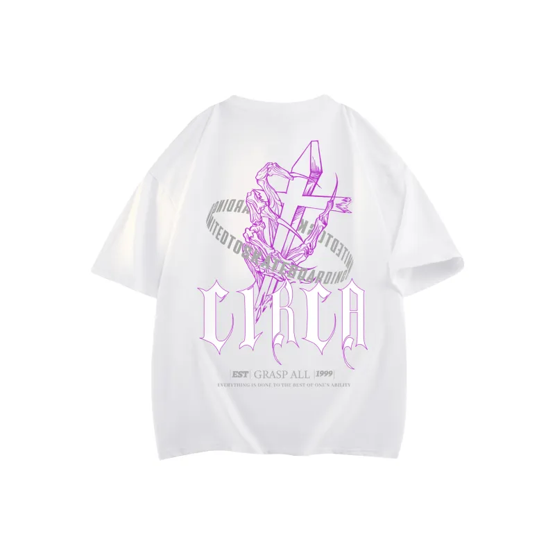 C1RCA American Gothic Letter Cross Fun Combination Logo Print T-Shirt Unisex-2