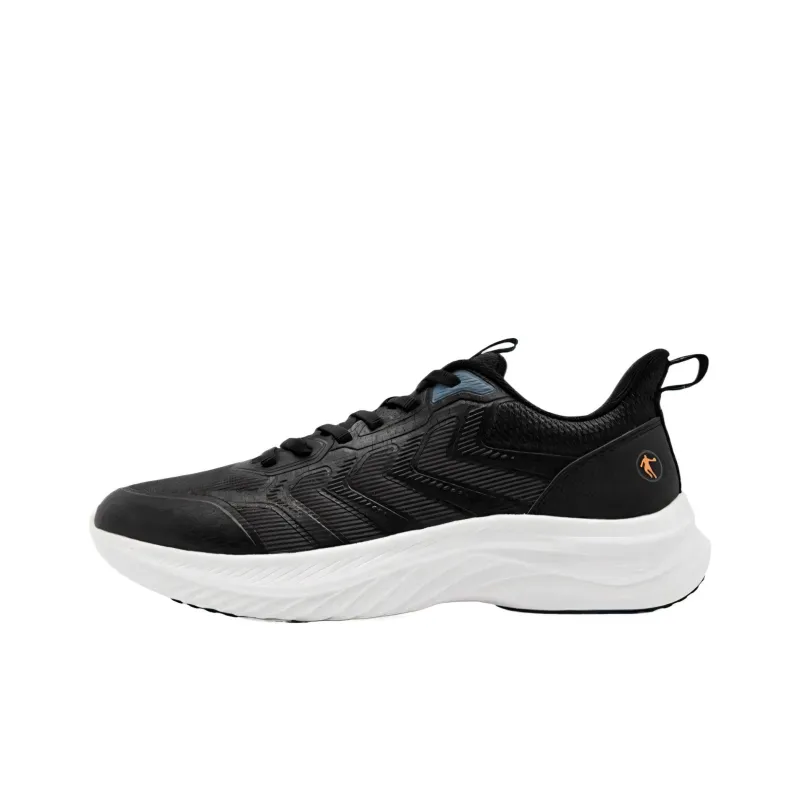 QIAODAN Wear resistant And Lightweight Low Top Casual Running Shoes Men's Black Atomic Orange-0