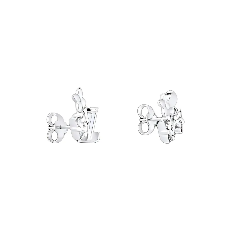 LOUIS VUITTON Metal Stud Earrings Women's Silver-1
