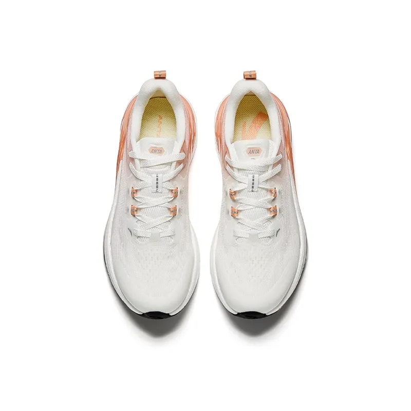 CHAOJIANTA Anti Slip Wear Resistant Low Top Casual Running Shoes Women's White Orange-2