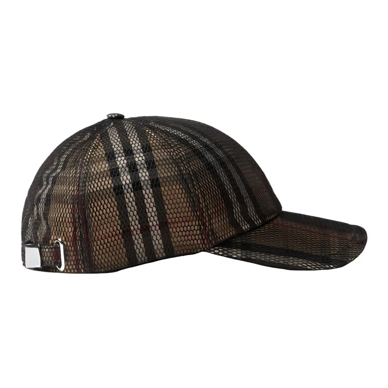 Burberry Mesh Overlay Check Baseball Cap-1