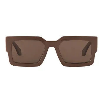 LOUIS VUITTON Metal Acetate Square Sunglasses Unisex Brown