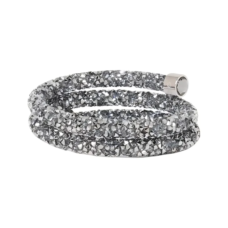 Swarovski Stainless Steel, Crystal Bangles Men's Silver-2