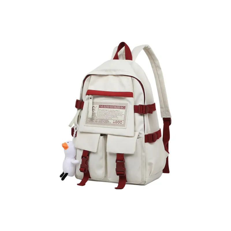 EBLAN Fabric Backpack Regular Unisex Beige/Black-3