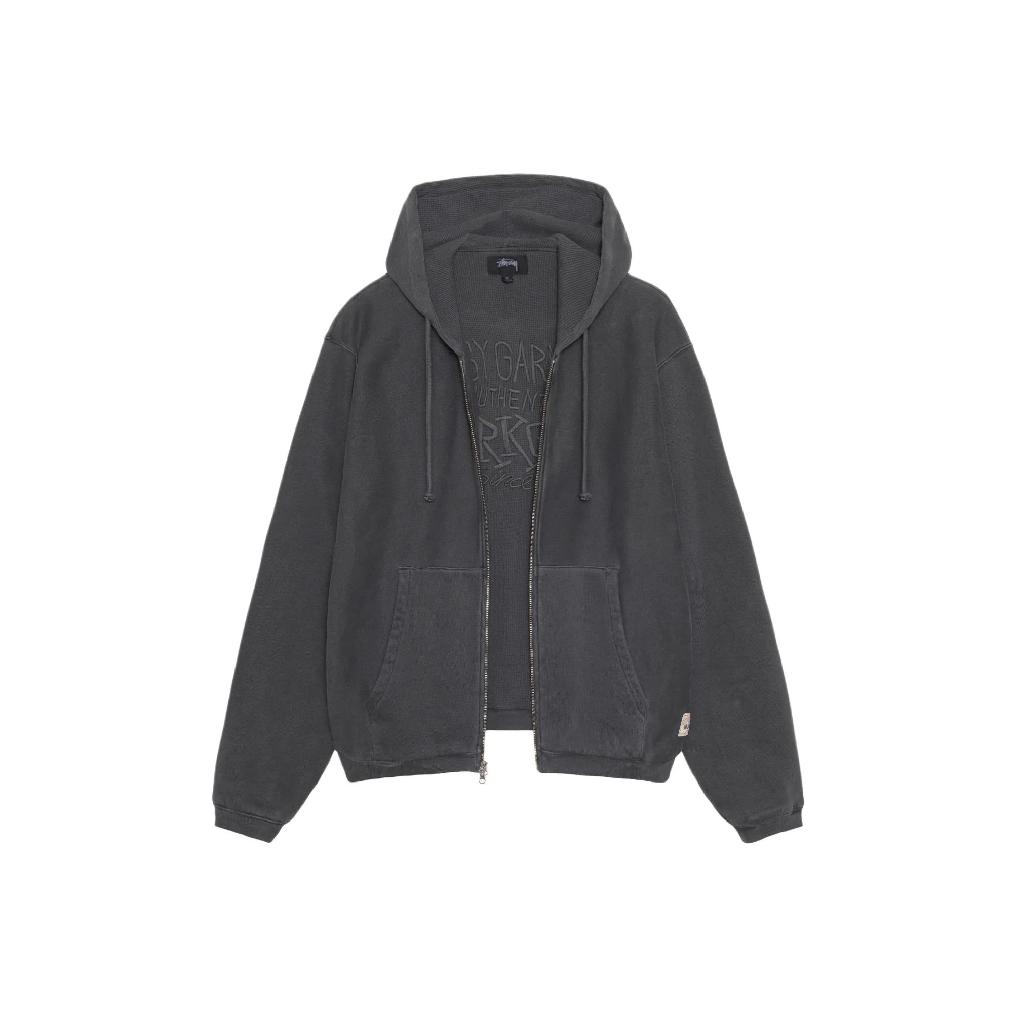 トップス stussy DOUBLE LAYER WAFFLE ZIP HOODIE Double Layer Waffle Zip Hoodie – Black | Tops | Stüssy