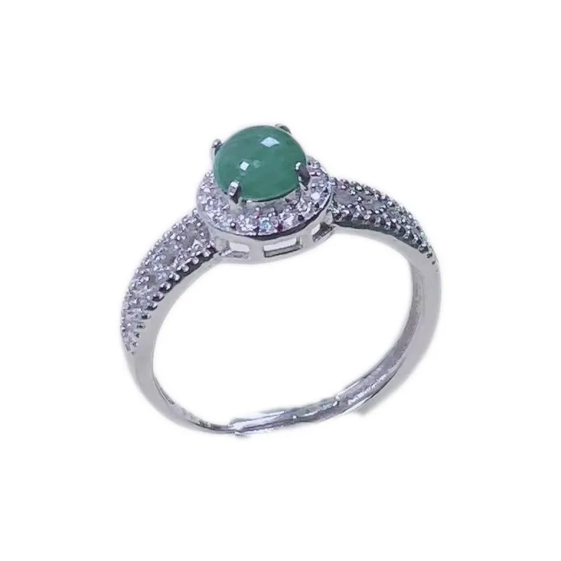 PUPAN Ice Glutinous Jadeite Rings Women's-0