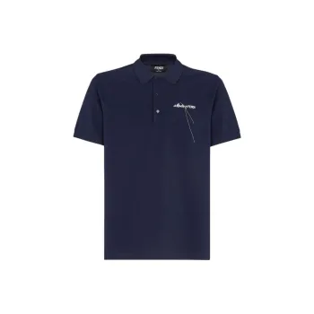FENDI Logo Embroidered Short Sleeved Polo Shirt