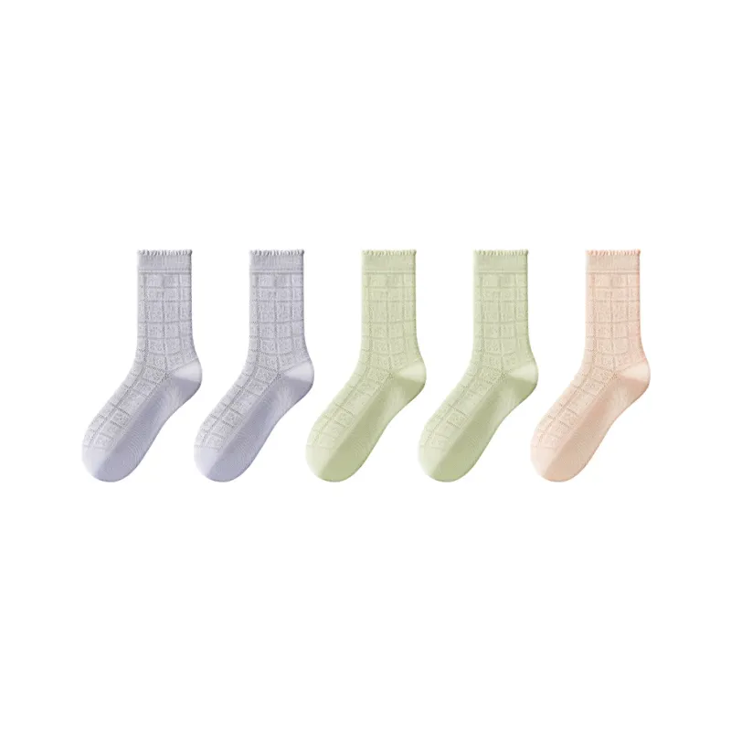 MIIOW Mid Calf Socks Women's 5 Pack-16