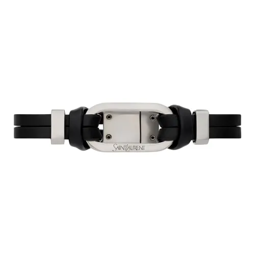 SAINT LAURENT Leather Bracelets Unisex Black