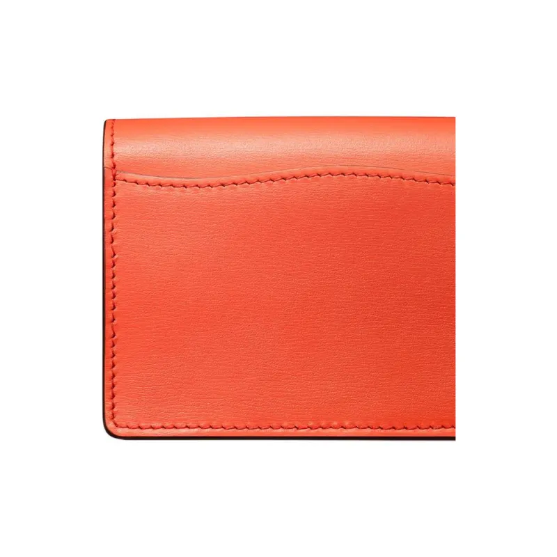 CARTIER Panthère De Cartier Cow Leather Card Holder Women's Orange-4