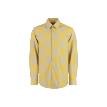 Burberry Checked Collared Long Sleeve Shirt