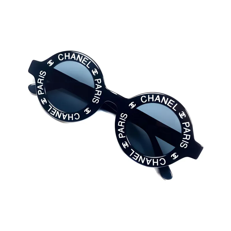 CHANEL 1993 Logo print Round fame Sunglasses-1