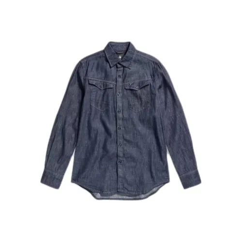 G-STAR RAW Shirt Men's Green Cast Indigo Blue