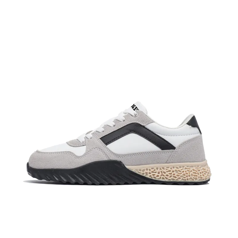 Singing Slip Resistant, Abrasion Resistant, Lightweight Low Top Skateboard Shoes Unisex White Gray Black-0