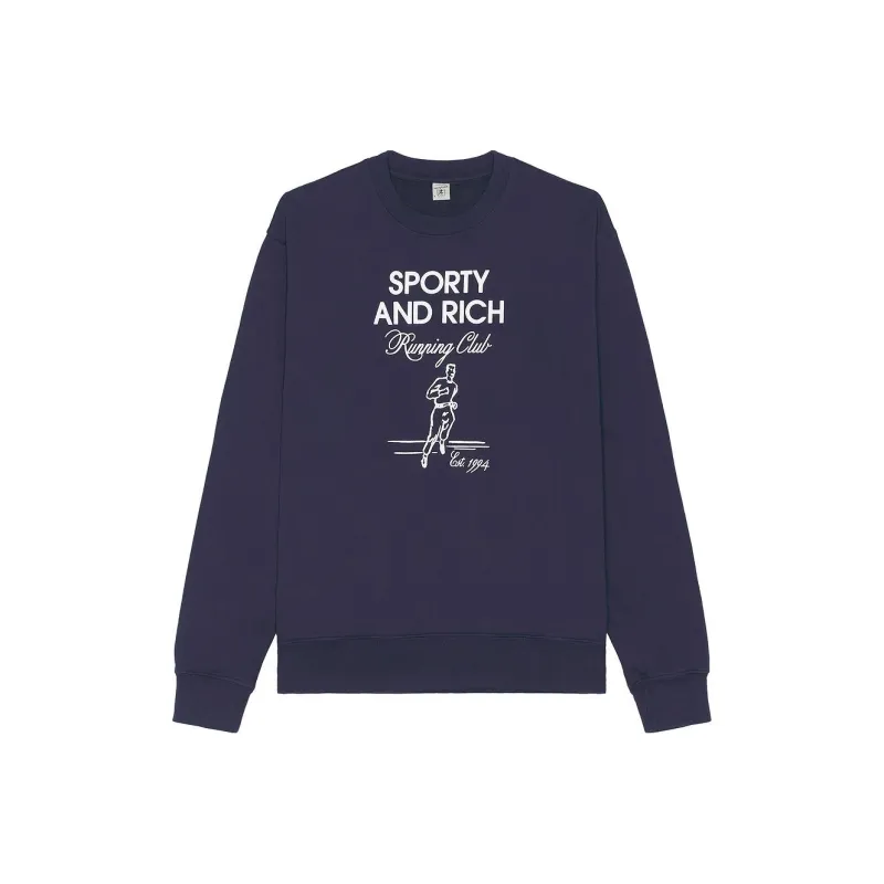 SPORTY & RICH Running Man Crewneck Sweatshirt-0